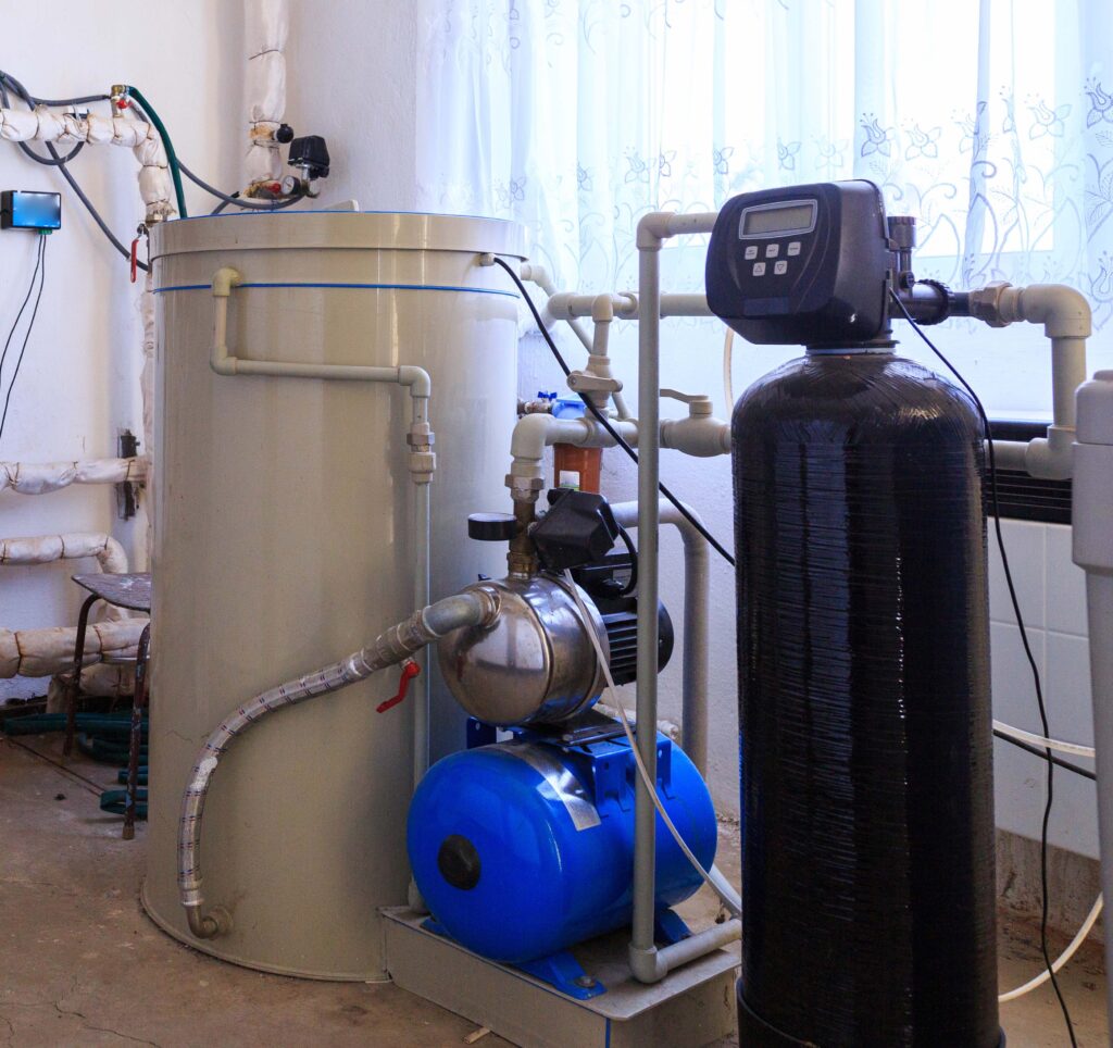 Water heater system with pump and filtration tank installed by licensed plumber in Dayton Ohio